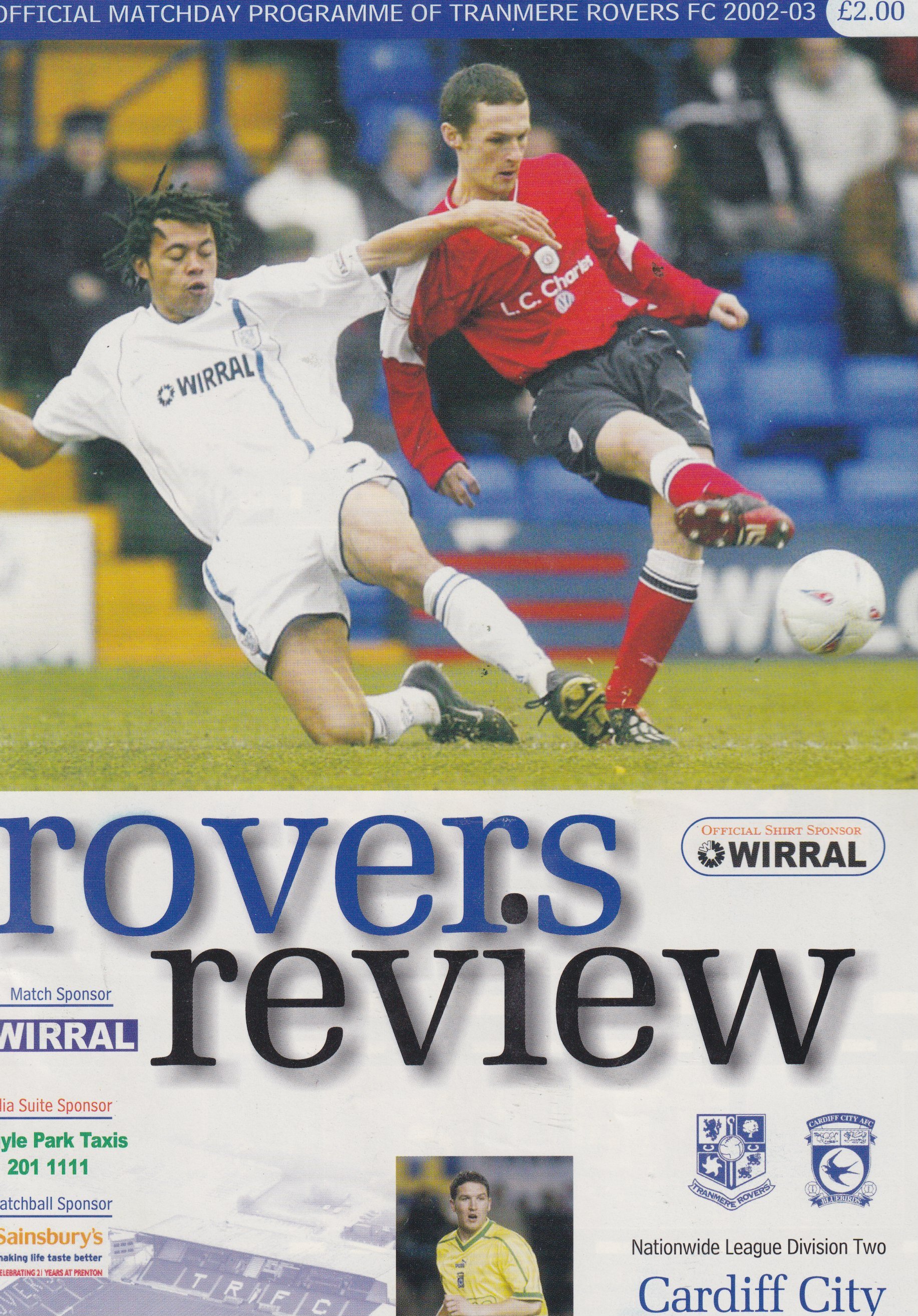 Tranmere Rovers v Cardiff City match programme
